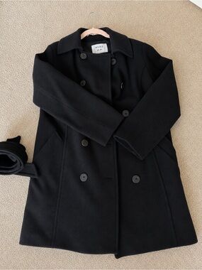 Weill Black Double-Breasted Wool Coat